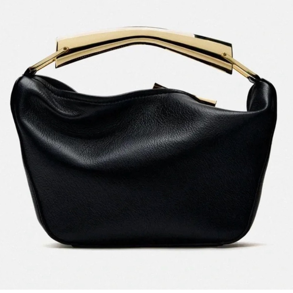 Zara Black Leather Handbag
